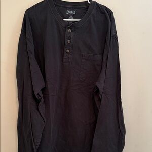 Duluth Trading Co Men's Charcoal Long Sleeve Henley